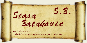 Staša Bataković vizit kartica